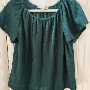 LOFT Jade Green Textured Blouse